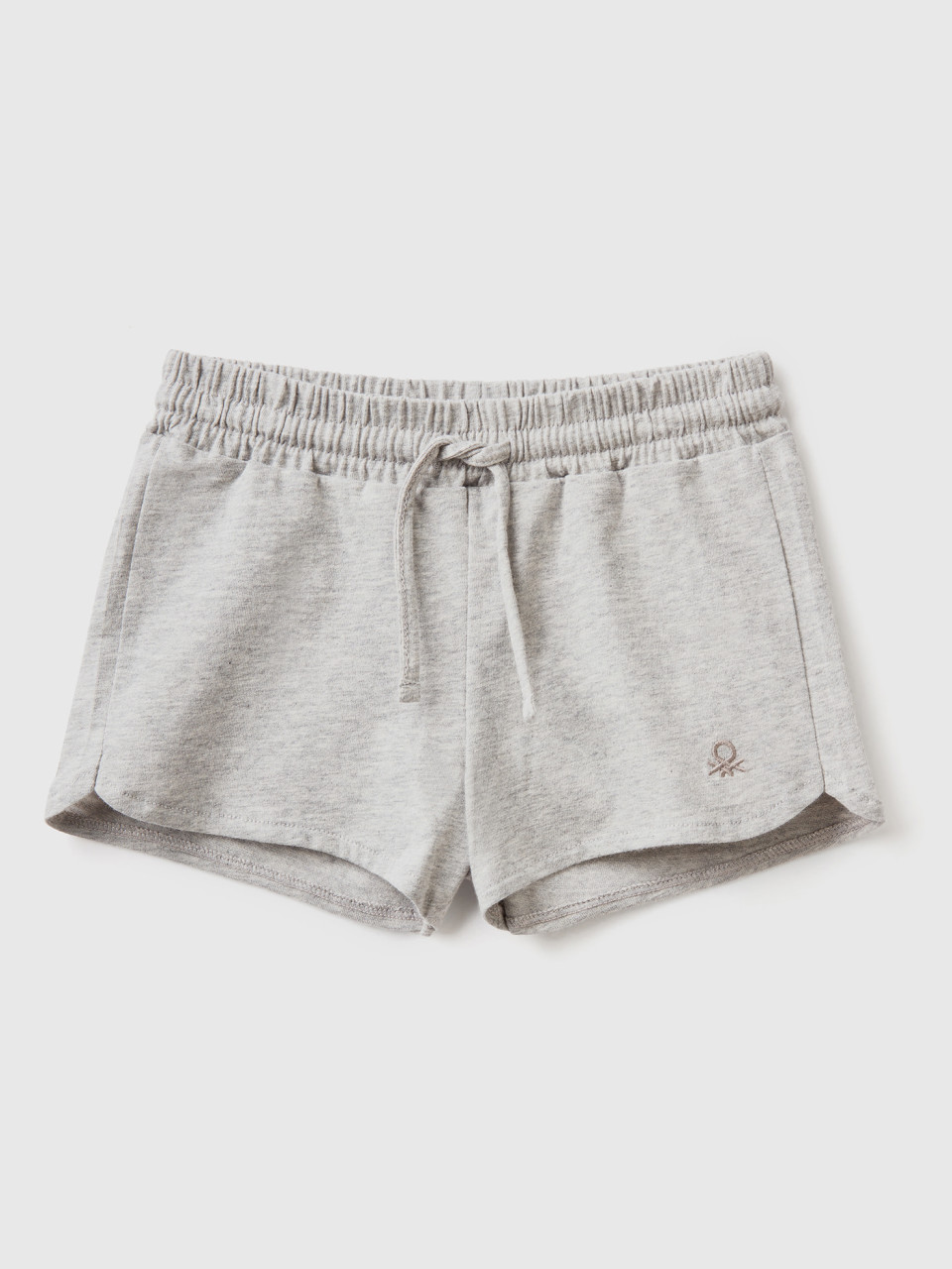 Benetton, Shorts With Drawstring In Organic Cotton, Light Gray, Kids
