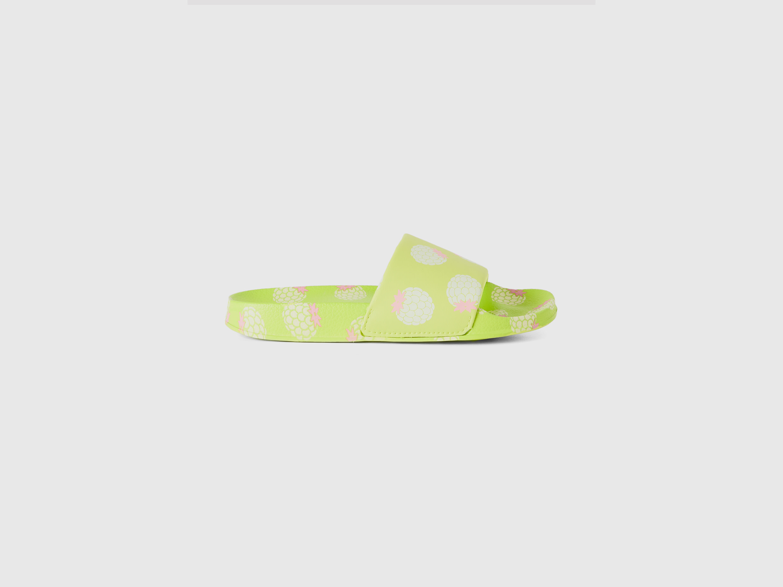 Benetton, Ciabatte Con Pattern Frutta, Verde Chiaro, Bambini