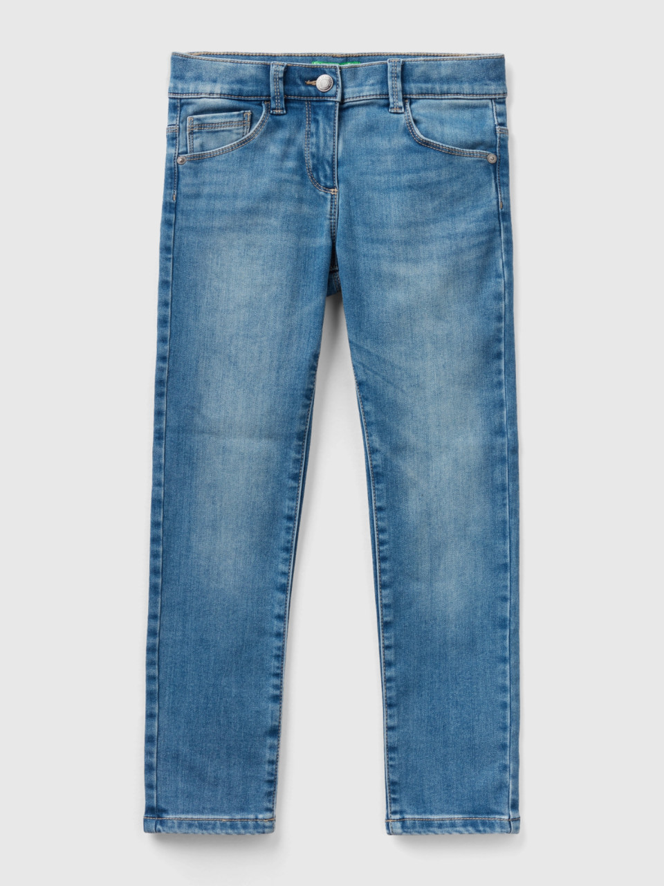 Benetton, Thermal Slim Fit Jeans, Light Blue, Kids