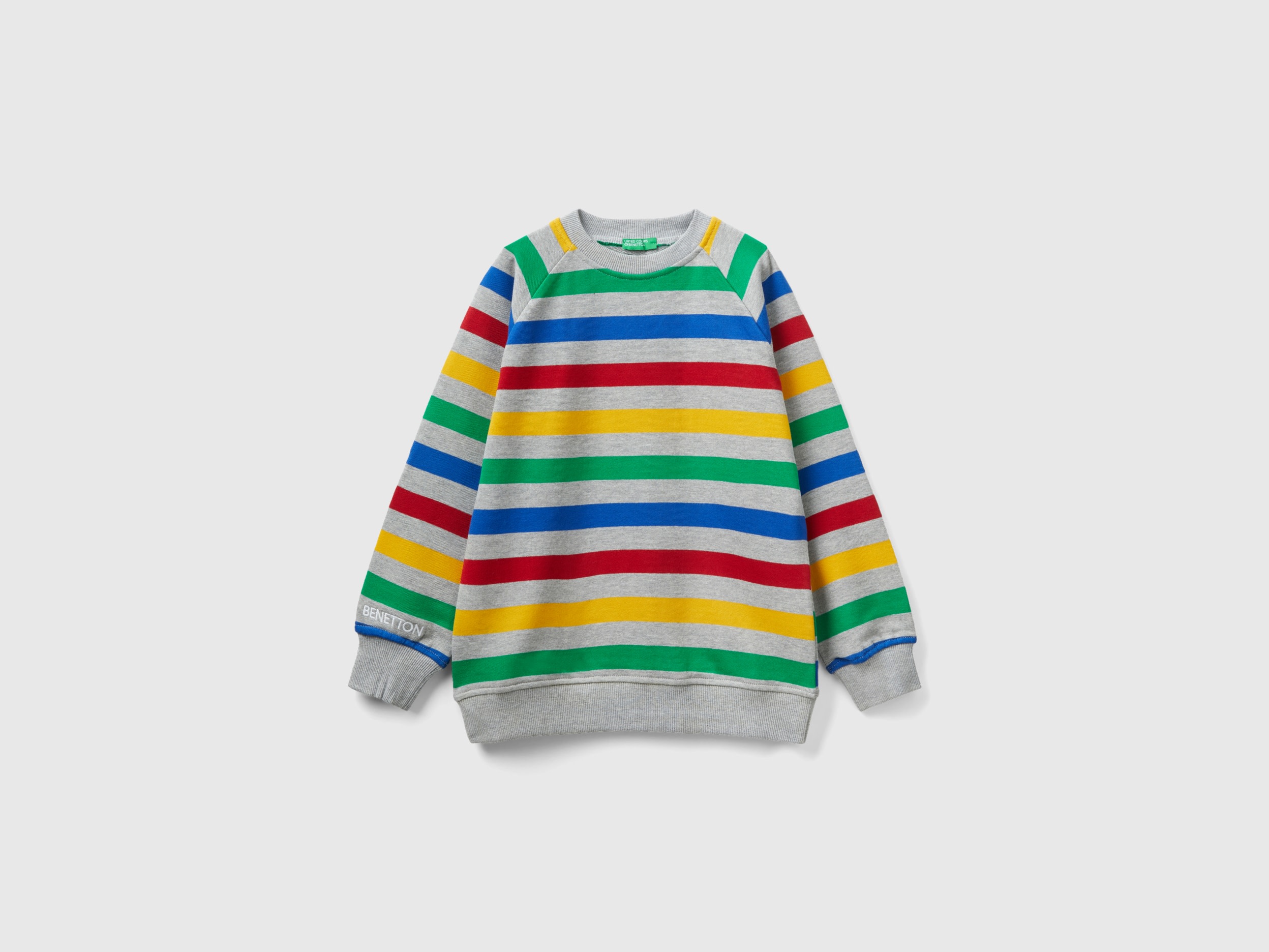 Benetton, Sweatshirt With Multicolor Stripes, size 2XL, Multi-color, Kids