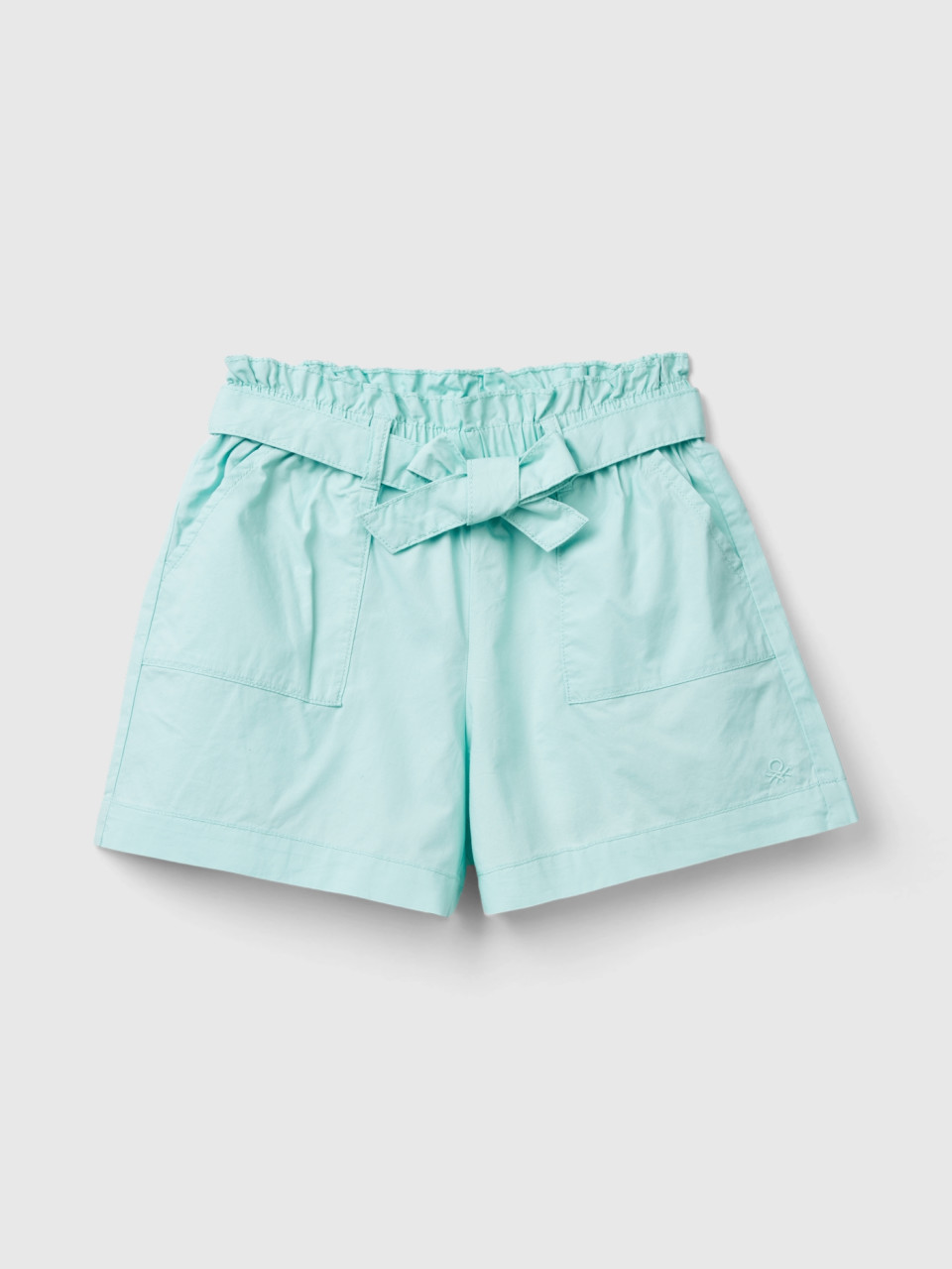 Benetton, Paperbag Shorts, Aqua, Kids