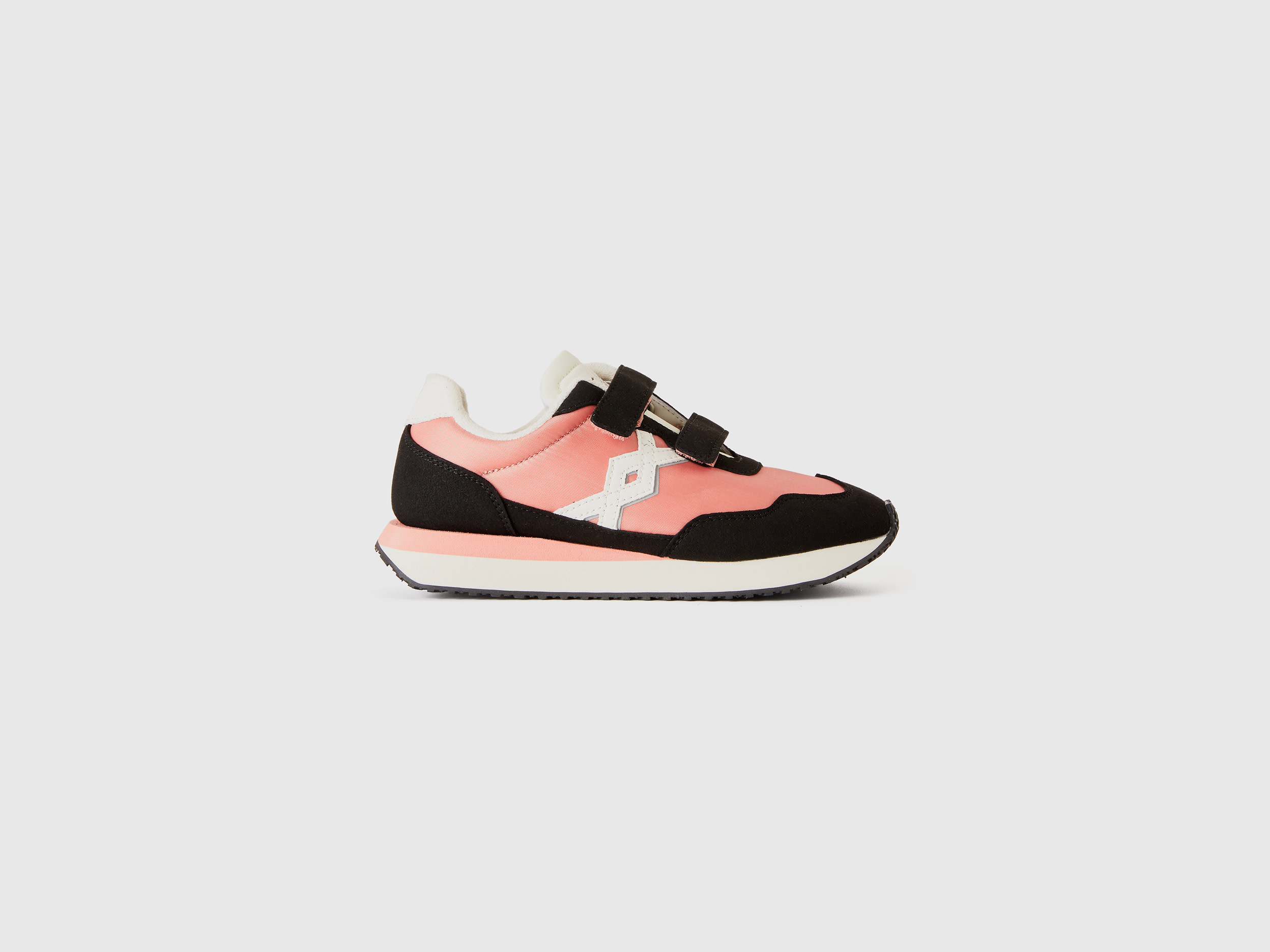 Benetton, Sneakers In Nylon E Tessuto Scamosciato, Multicolore, Bambini