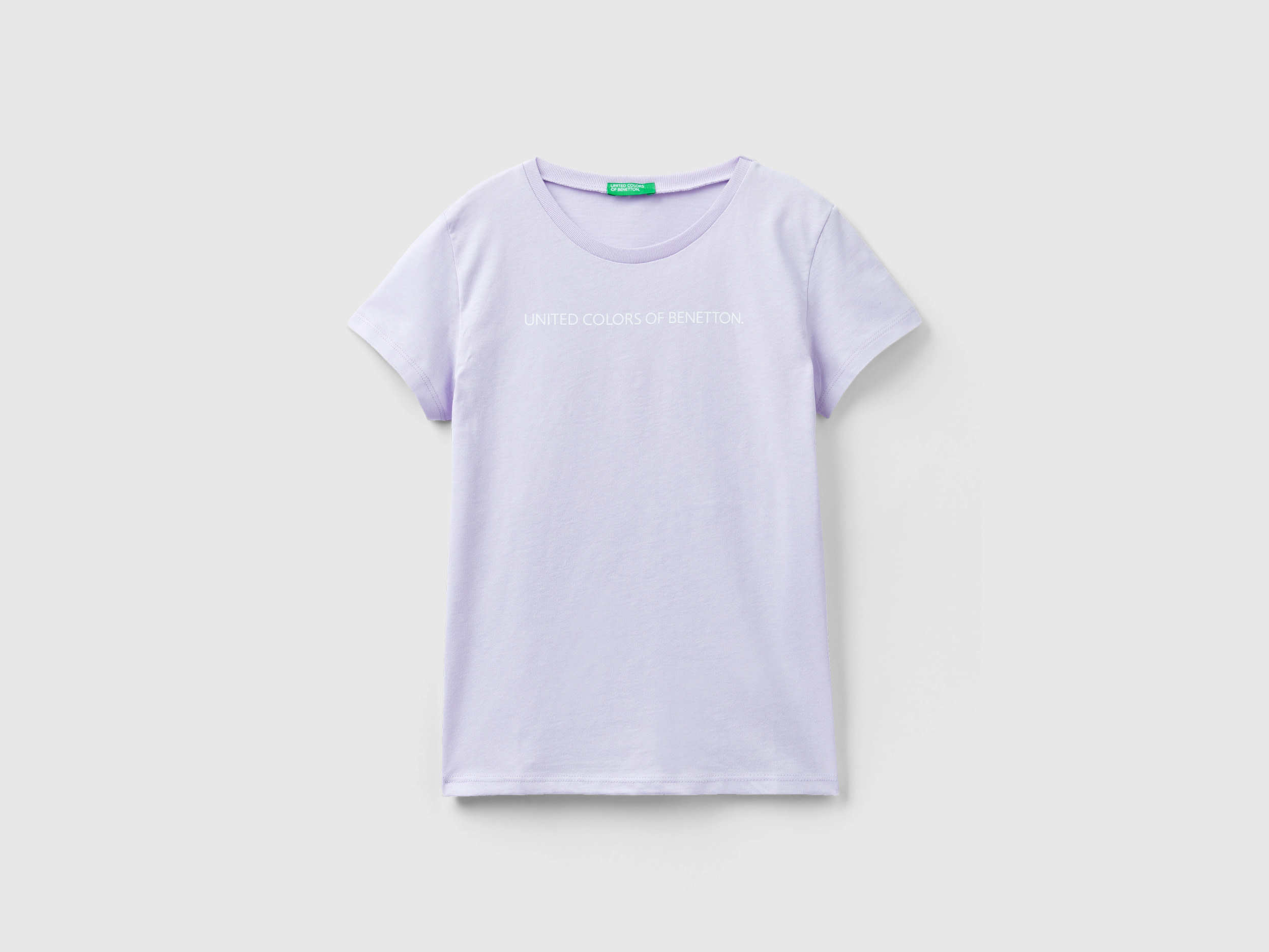 Benetton, 100% Cotton T-shirt With Logo, size M, Lilac, Kids