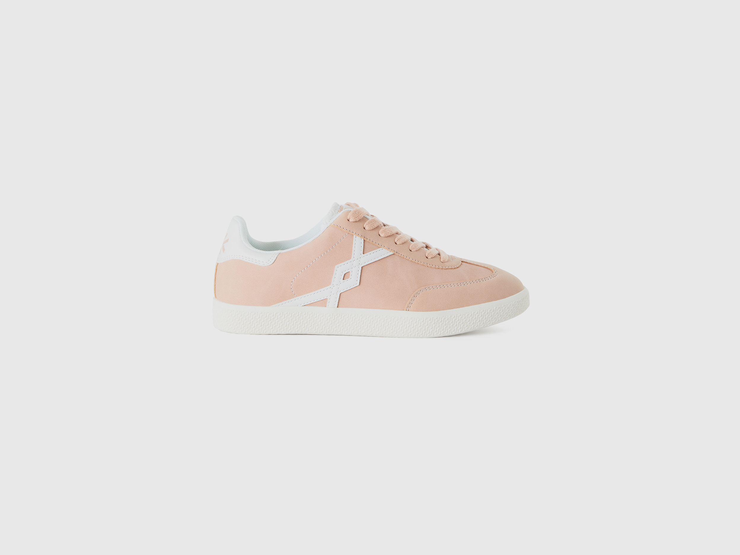 Benetton, Low-top Sneakers In Imitation Leather, size 4, Nude, Women