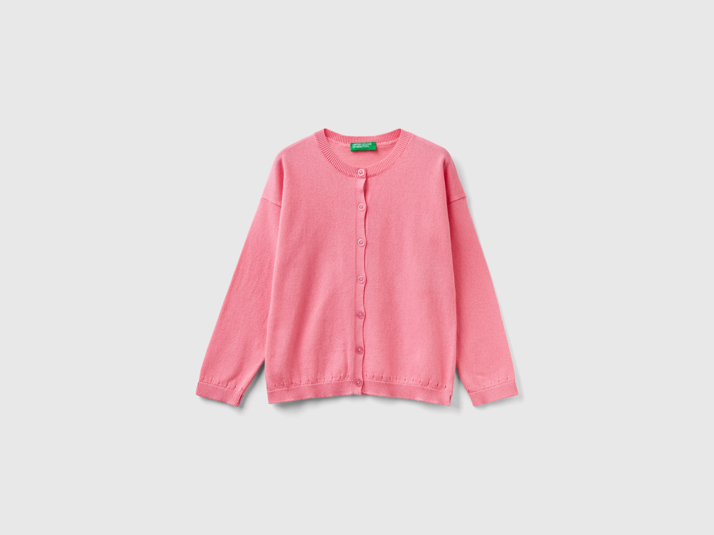 Benetton, Cardigan With Glittery Buttons, size 12-18, Pink, Kids