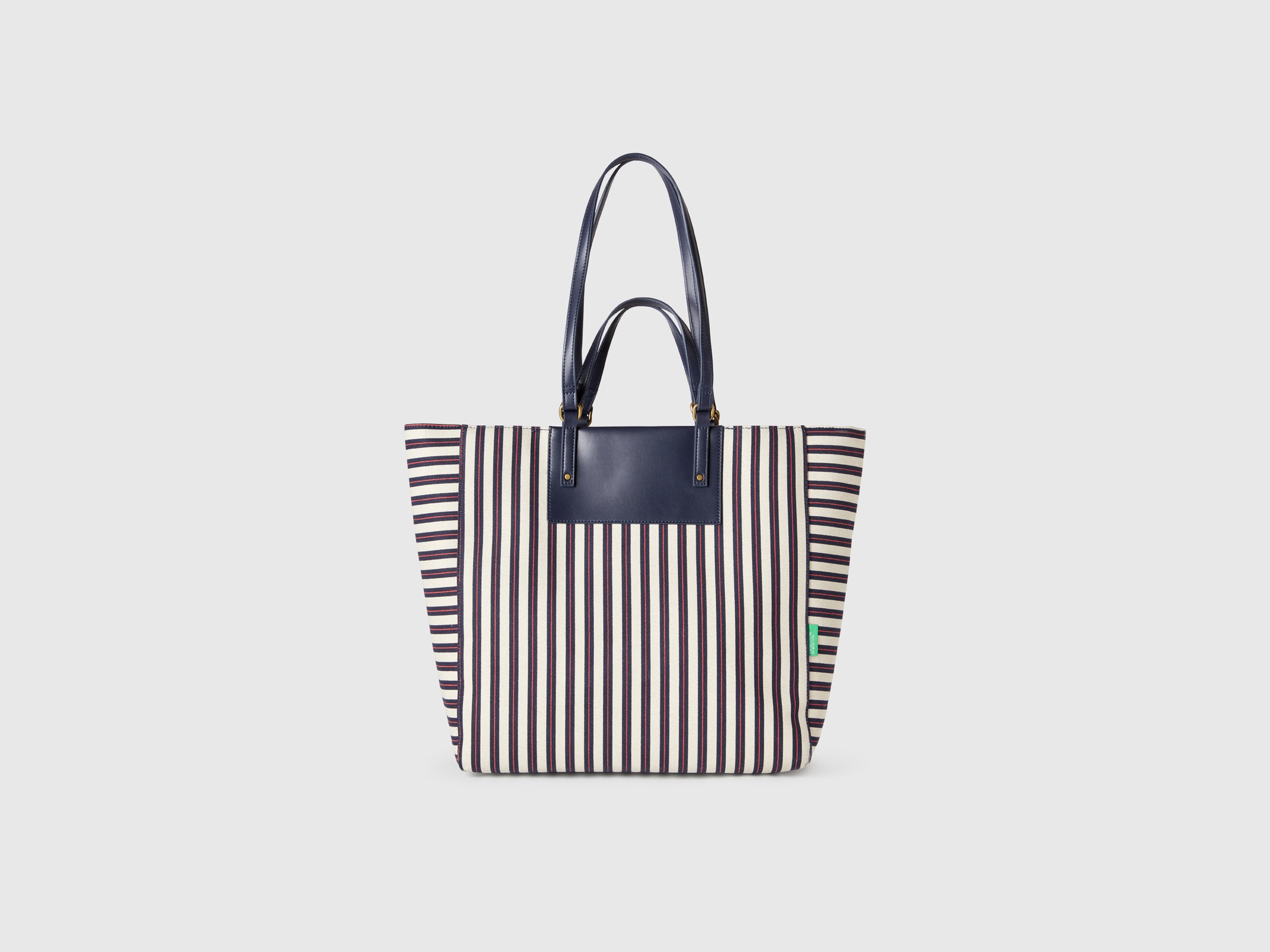 Benetton, Blue And White Striped Tote Bag, size OS, Blue, Women