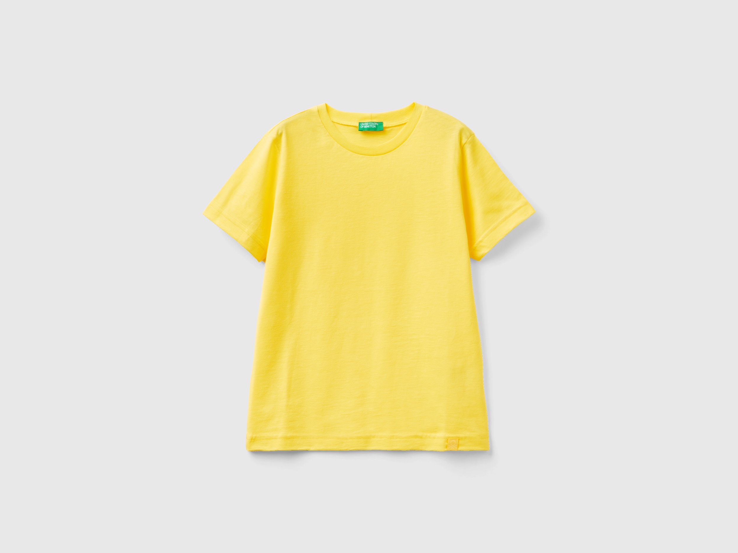 Benetton, Organic Cotton T-shirt, size 2XL, Yellow, Kids
