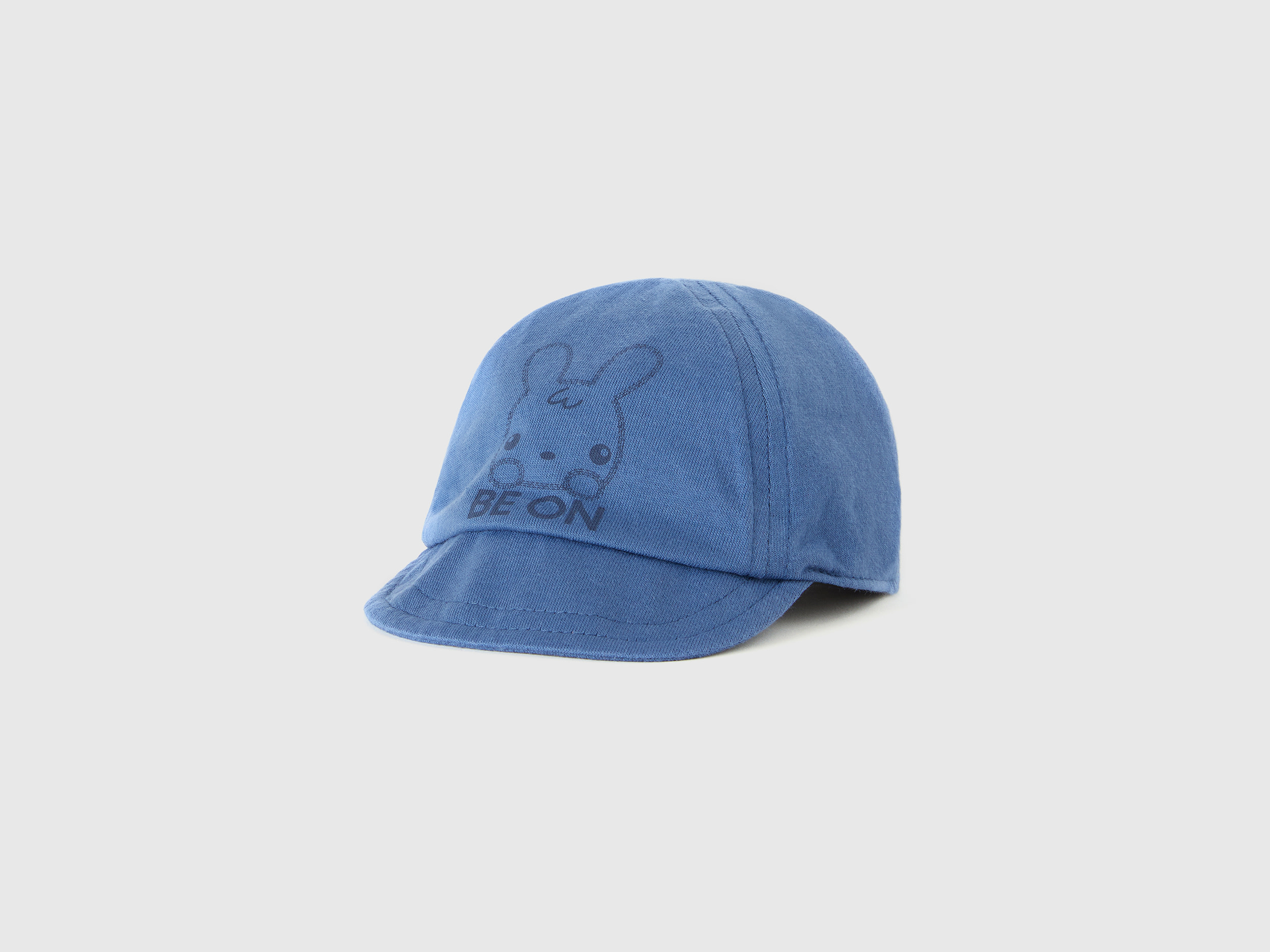 Benetton, Cappello Baseball Con Stampa, Blu, Bambini