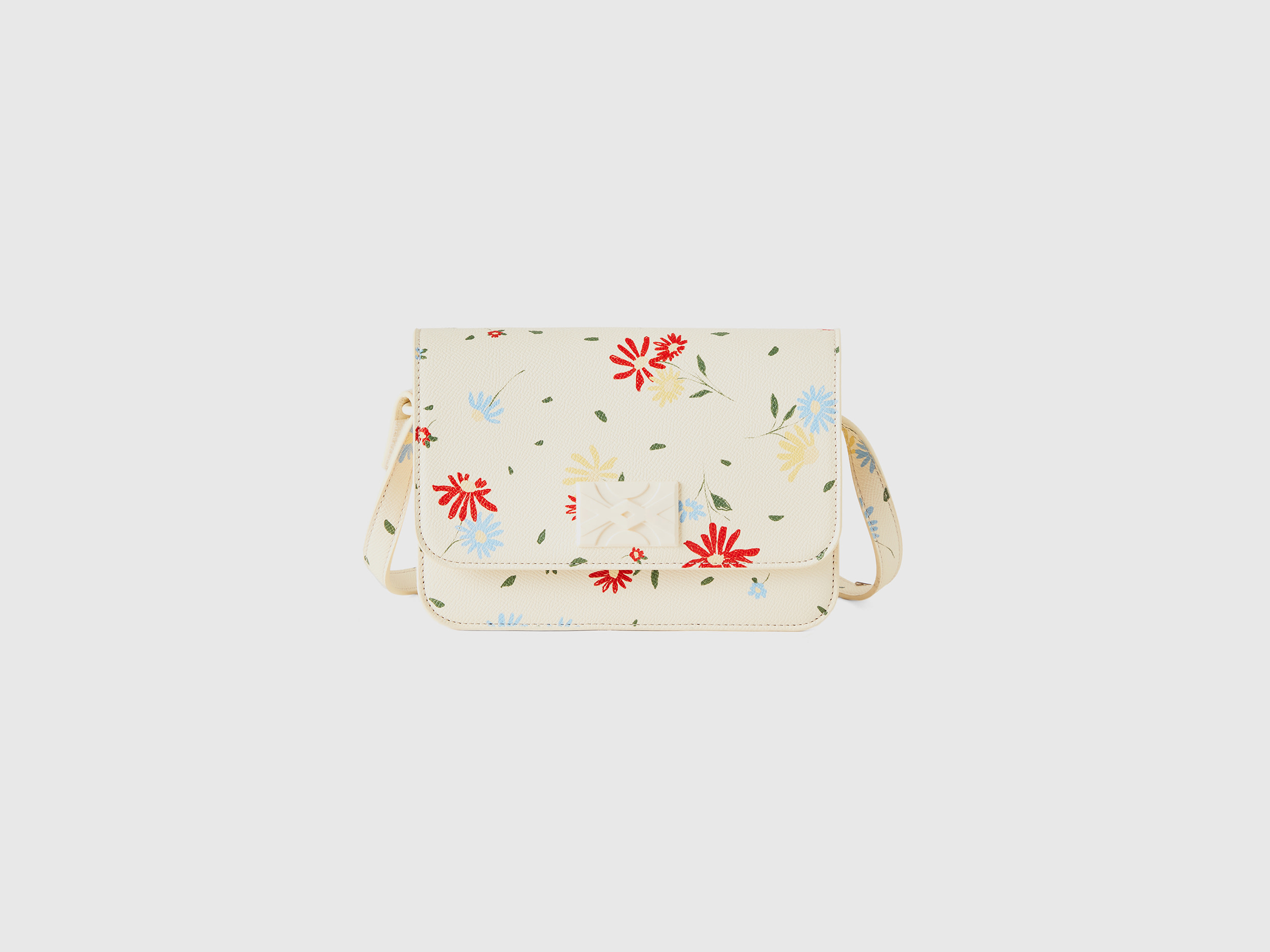 Benetton, Be Bag Con Stampa Floreale, Bianco Panna, Bambini