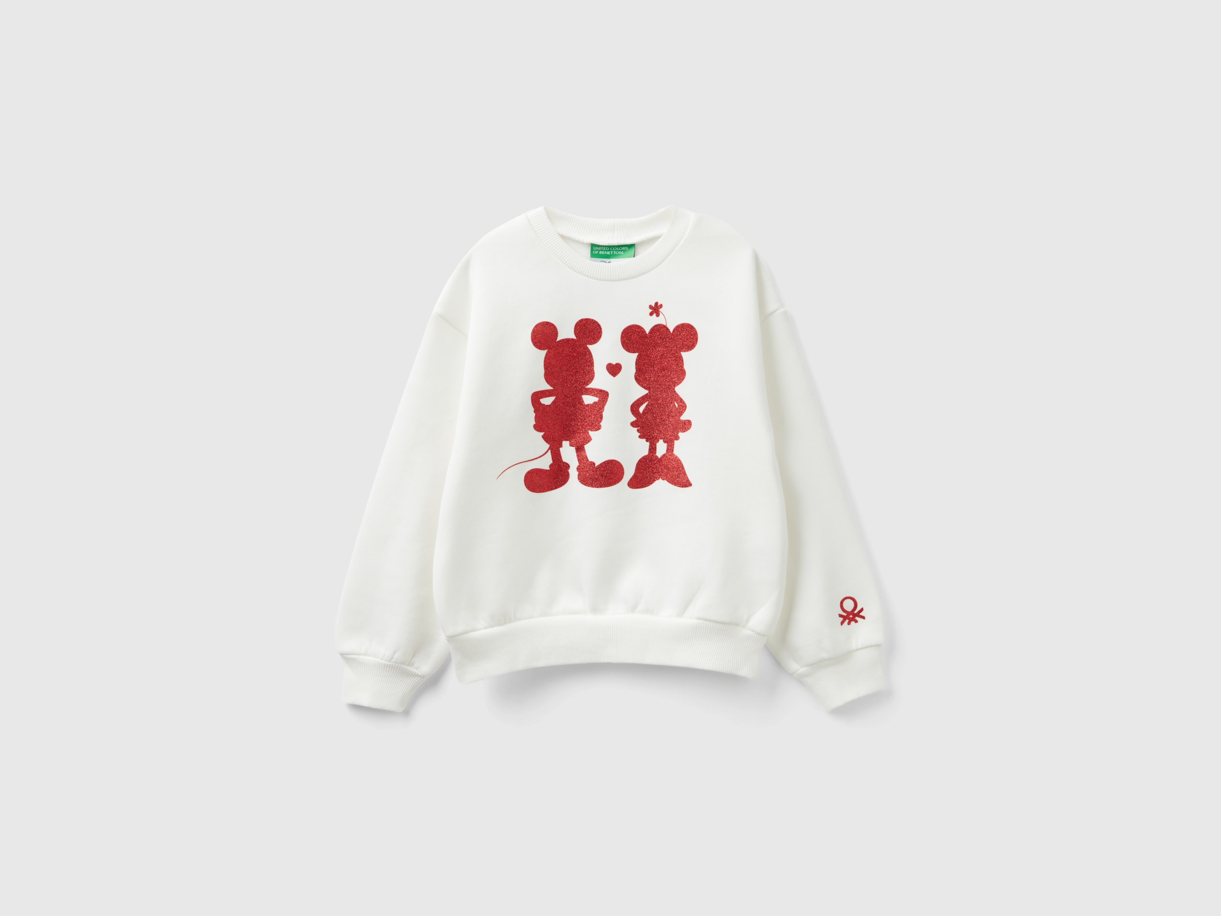 Benetton, (c)disney Christmas Sweatshirt, size S, White, Kids