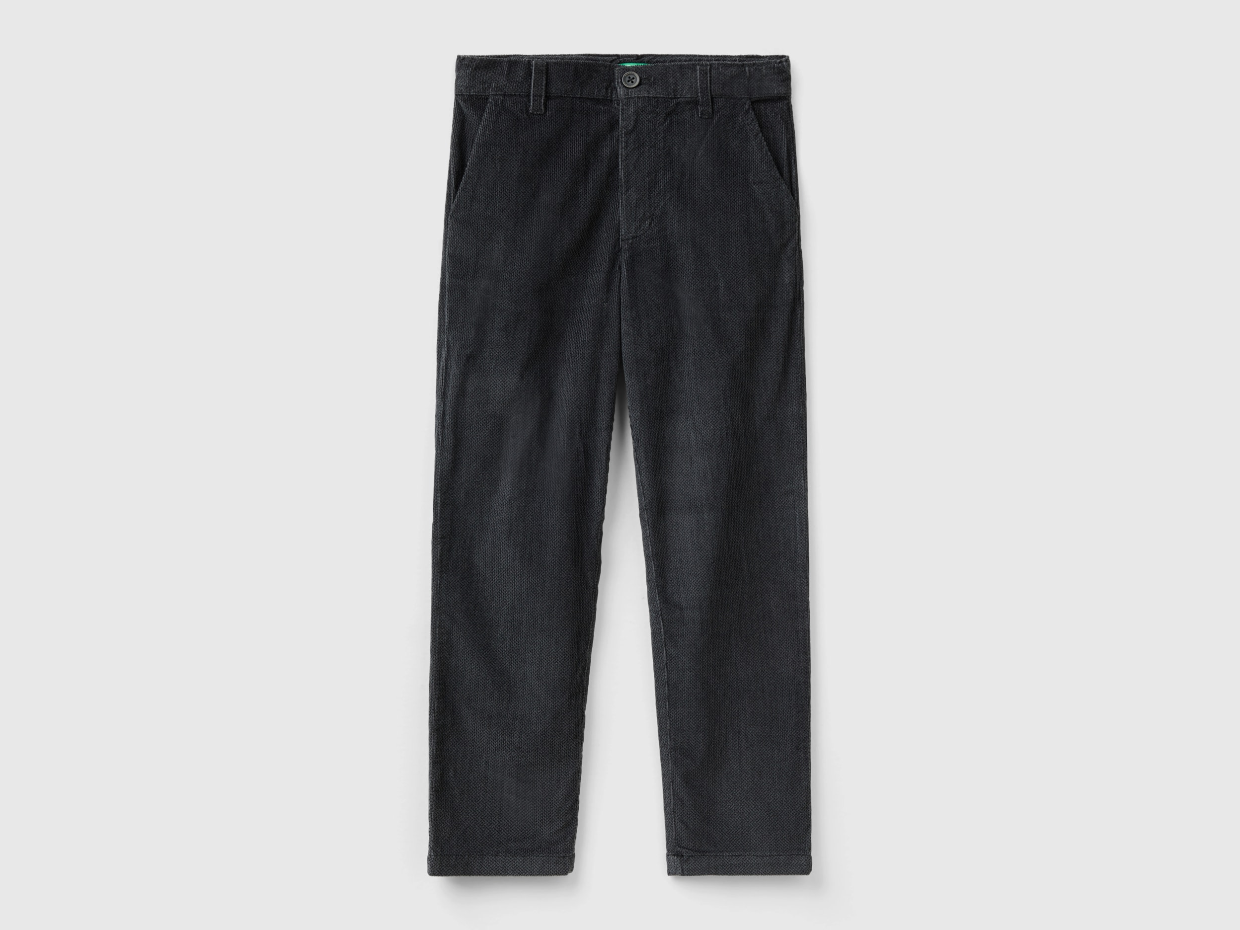 Benetton, Slim Fit Velvet Pants, size L, Dark Gray, Kids